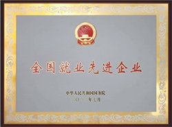 2012年荣获全国就业先进企业